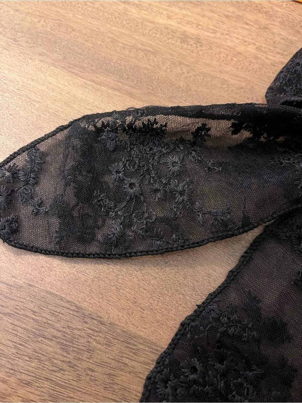 Black Lace Bow Hair Barrette